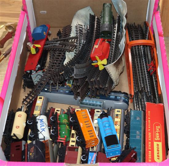 A quantity of 00 gauge locomotives, rolling stock and track, to include Hornby, triang and Athearn